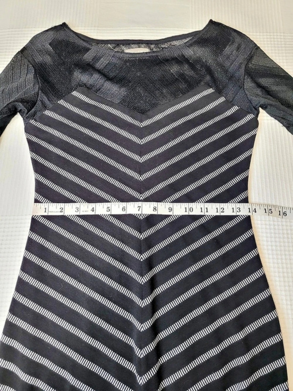 COKLUCH Montreal Chevron Stripe Mesh Illusion Knit Dress Size S  ***See Notes** - Picture 7 of 13